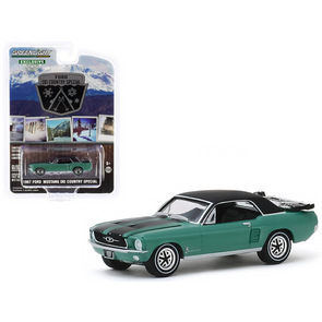 1967 Ford Mustang Coupe Loveland Green and a Pair of Skis 1/64 Diecast