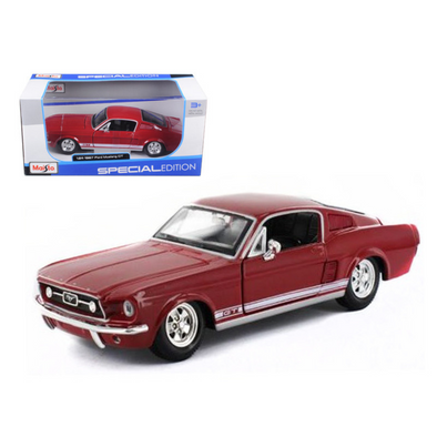 1967-ford-mustang-gt-red-with-white-stripes-1-24-diecast-model-car