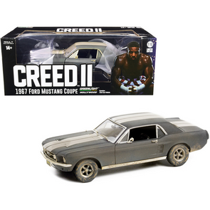 1967 Ford Mustang Matt Black (Weathered) "Creed II" 1/18 Diecast Model Car by Greenlight