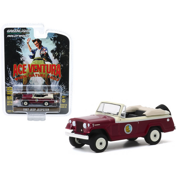 1967 Jeep Jeepster Convertible "Ace Ventura: When Nature Calls" (1995) 1/64 Diecast Model Car by Greenlight