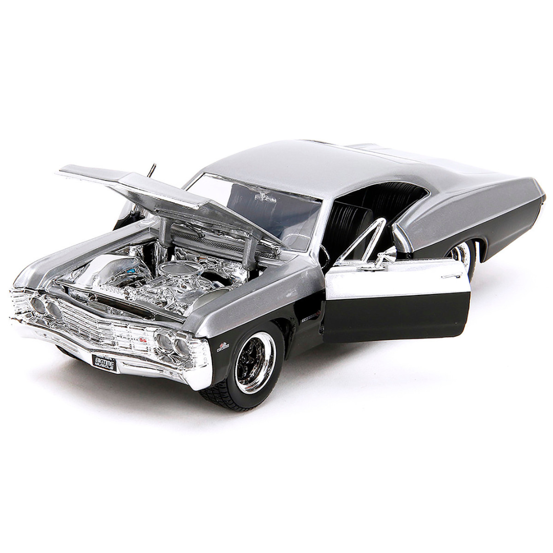 1967 Chevrolet Impala SS Silver Metallic and Black "Bigtime Muscle" Series 1/24 Diecast Model Car