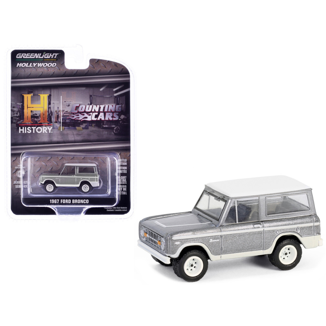 1967 Ford Bronco Silver Metallic with White Top "Counting Cars" (2012-Current) TV Series "Hollywood Series" Release 42 1/64 Diecast Model Car