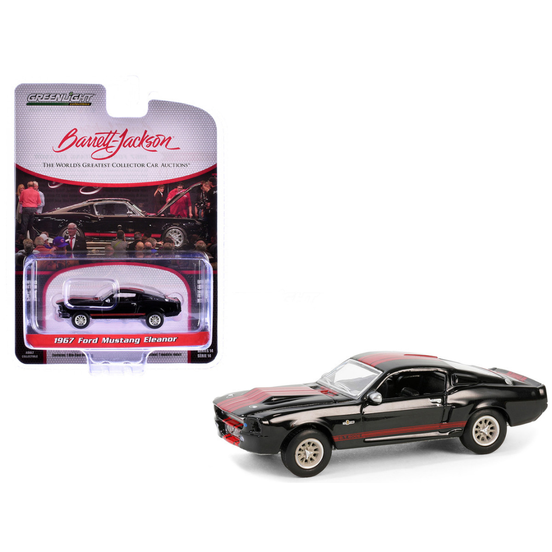 1967 Ford Mustang Eleanor Raven Black with Red Stripes (Scottsdale 2023) Barrett Jackson "Scottsdale Edition" Series 14 1/64 Diecast Model Car