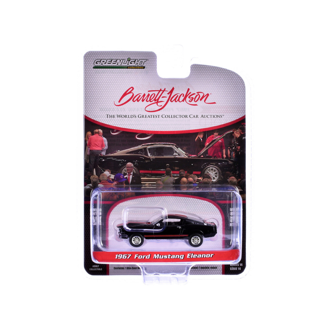 1967 Ford Mustang Eleanor Raven Black with Red Stripes (Scottsdale 2023) Barrett Jackson "Scottsdale Edition" Series 14 1/64 Diecast Model Car