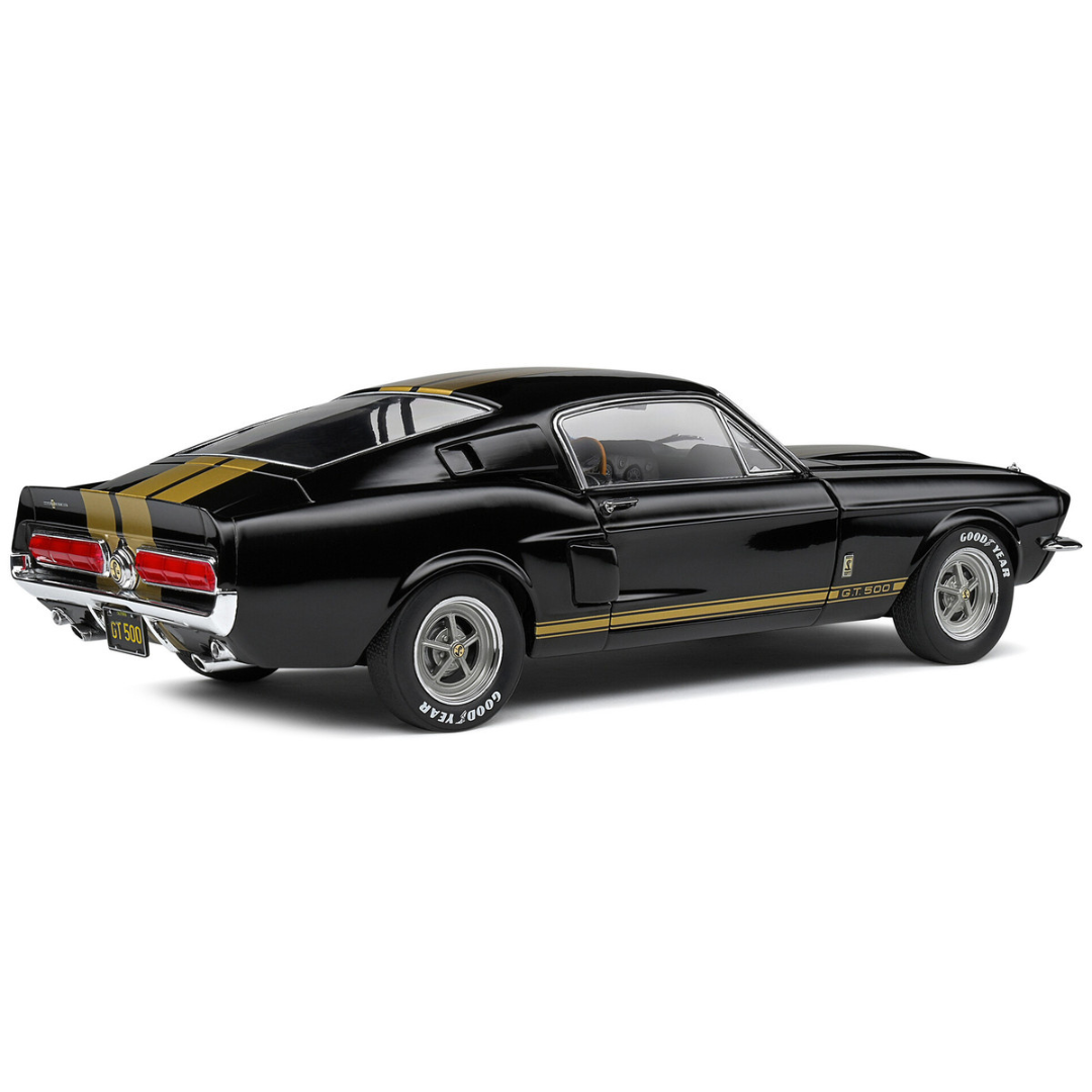 1967-shelby-gt500-black-with-gold-stripes-1-18-diecast-model-car-by-solido