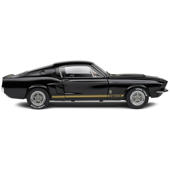 1967-shelby-gt500-black-with-gold-stripes-1-18-diecast-model-car-by-solido