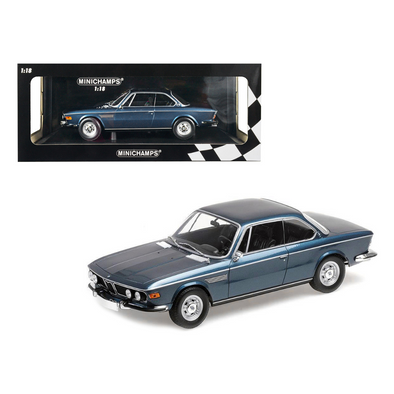 1968 BMW 2800 CS Blue Metallic Limited Edition to 600 pieces Worldwide 1/18 Diecast Model Car by Minichamps