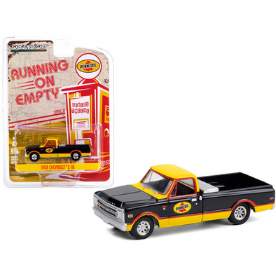 1968 Chevrolet C-10 Pickup Truck with Toolbox "Pennzoil" Black 1/64 Diecast