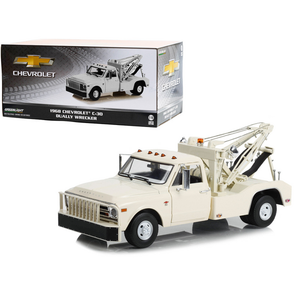 1968-chevrolet-c-30-dually-wrecker-tow-truck-white-1-18-diecast-car-model