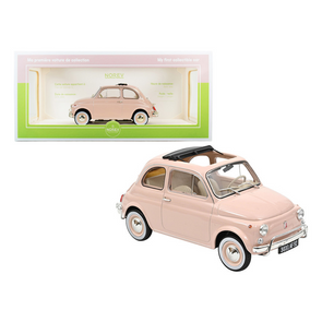 1968 Fiat 500L Pink with Special BIRTH Packaging "My First Collectible Car" 1/18 Diecast Model Car by Norev