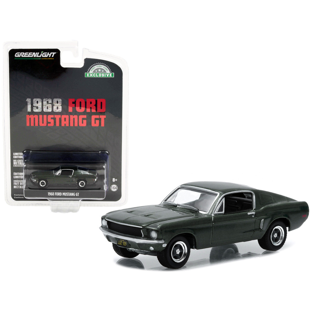 1968 Ford Mustang GT Fastback Highland Green Metallic 1/64 Diecast Model Car by Greenlight