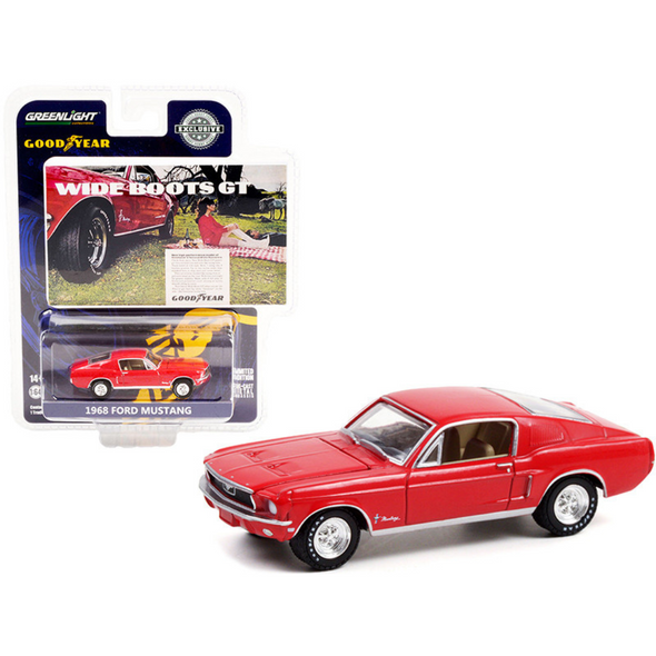 1968 Ford Mustang "Wide Boots GT" Goodyear Vintage Ad Cars 1/64 Diecast Model Car by Greenlight