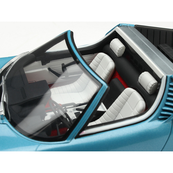1968 Lamborghini Miura Roadster Light Blue Metallic 1/18 Model Car by GT Spirit