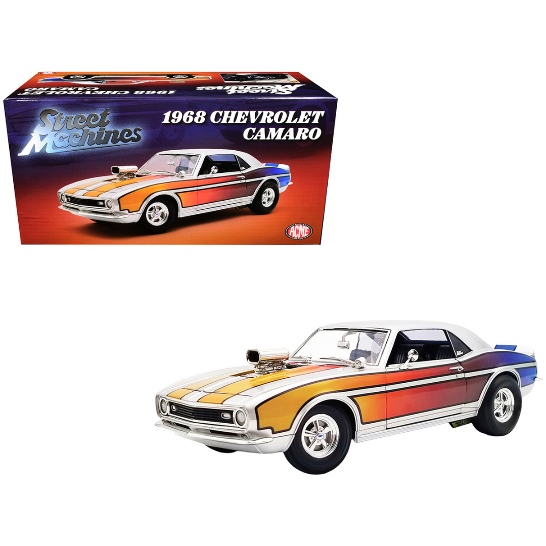 1968 Chevrolet Camaro "Street Machines" Silver Metallic with Graphics Limited Edition to 300 pieces Worldwide 1/18 Diecast Model Car