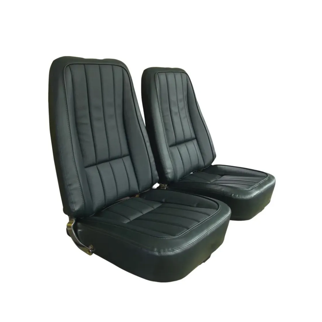 C3 1968 Corvette Mounted Seats Driver Black First Design With Headrest Bracket - CA