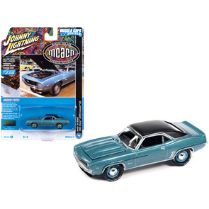 1969-camaro-copo-azure-turquoise-metallic-limited-edition-1-64-diecast-model-car-by-johnny-lightning