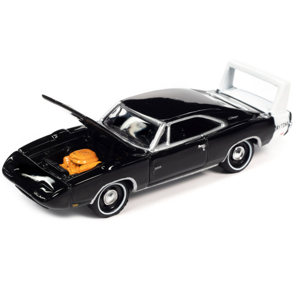 1969 Dodge Charger Daytona Black MCACN Limited Edition 1/64 Diecast Model Car By Johnny Lightning