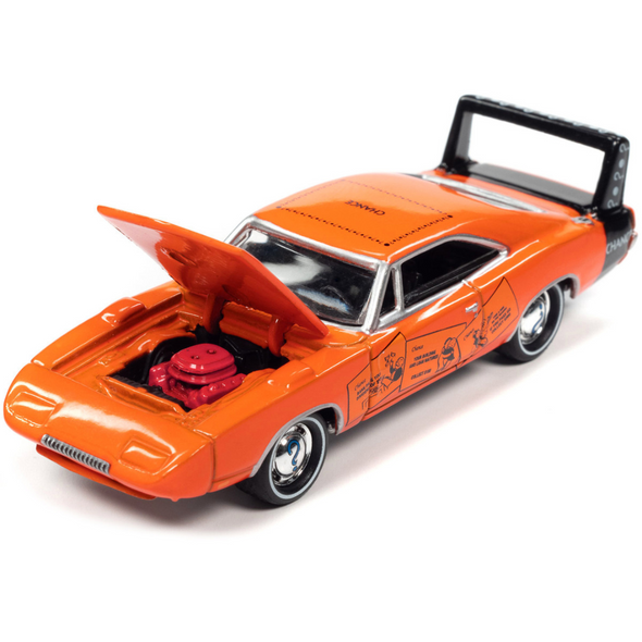 1969 Dodge Charger Daytona Orange "Monopoly" 1/64 Diecast Model Car by Johnny Lightning
