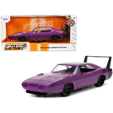 1969-dodge-charger-daytona-purple-bigtime-muscle-1-24-diecast-model-car-by-jada