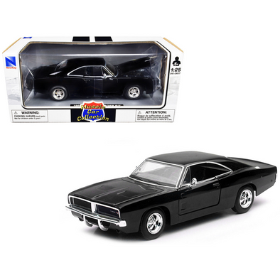 1969 Dodge Charger R/T Black 1/25 Diecast Model Car by New Ray