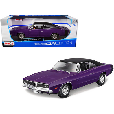 1969 Dodge Charger R/T Purple "Special Edition" 1/18 Diecast Model Car by Maisto