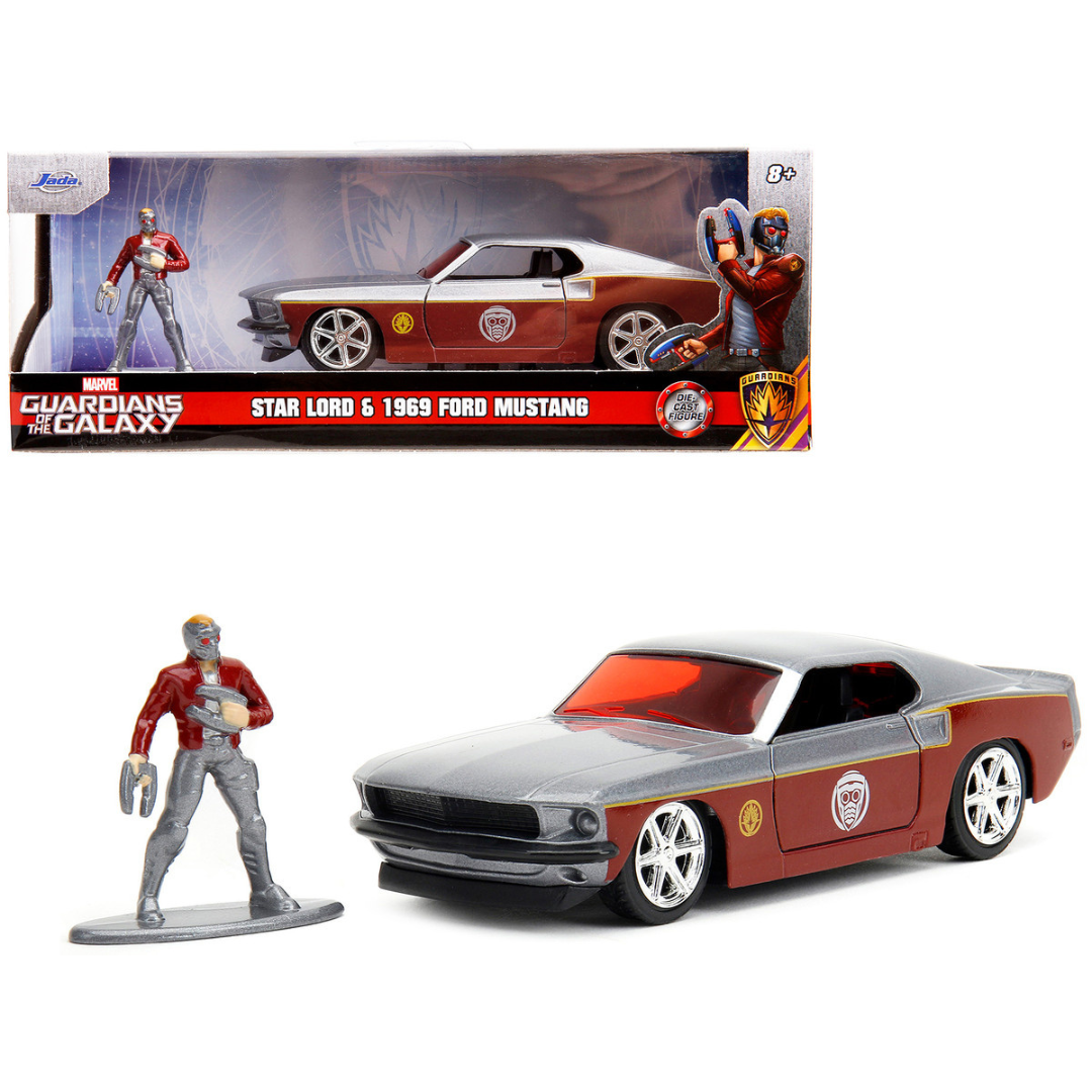 1969-ford-mustang-silver-and-star-lord-figure-marvel-guardians-of-the-galaxy-1-32-diecast