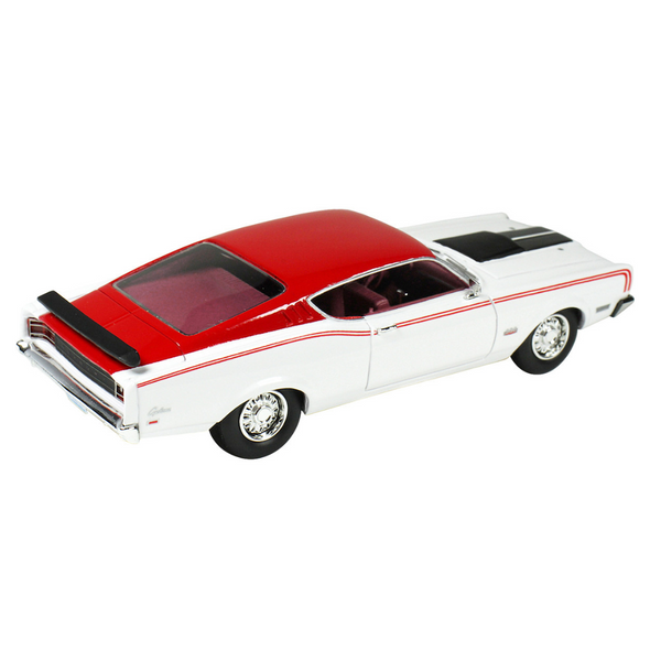 1969 Mercury Cyclone White and Red with Red Interior and Stripes Limited Edition to 170 pieces Worldwide 1/43 Model Car by Goldvarg Collection