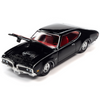 1969 Oldsmobile 442 Black with Red Stripes 1/64 Diecast Model Car by Racing Champions