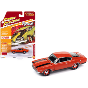 1969 Plymouth Barracuda Orange with Black Stripes "Classic Gold Collection" Limited Edition 1/64 Diecast Model Car