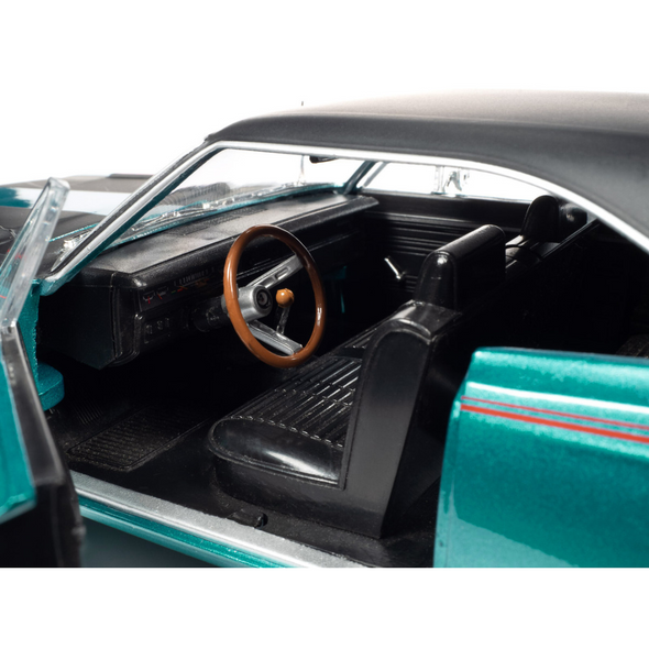 1969 Plymouth Road Runner Seafoam Turquoise 1/18 Diecast Model Car by Auto World