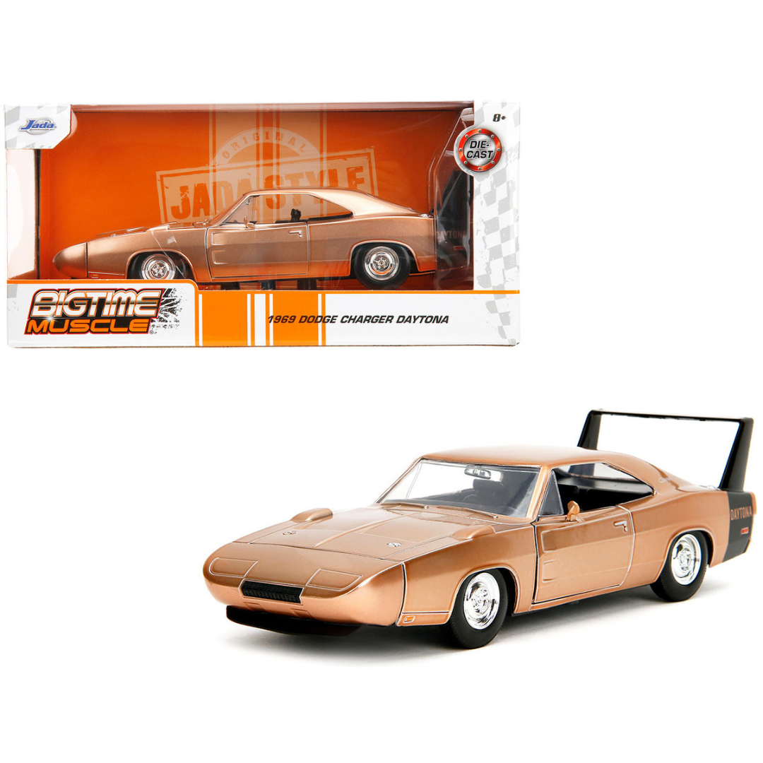 1969 Dodge Charger Daytona Bronze Metallic with Black Tail Stripe "Bigtime Muscle" Series 1/24 Diecast Model Car