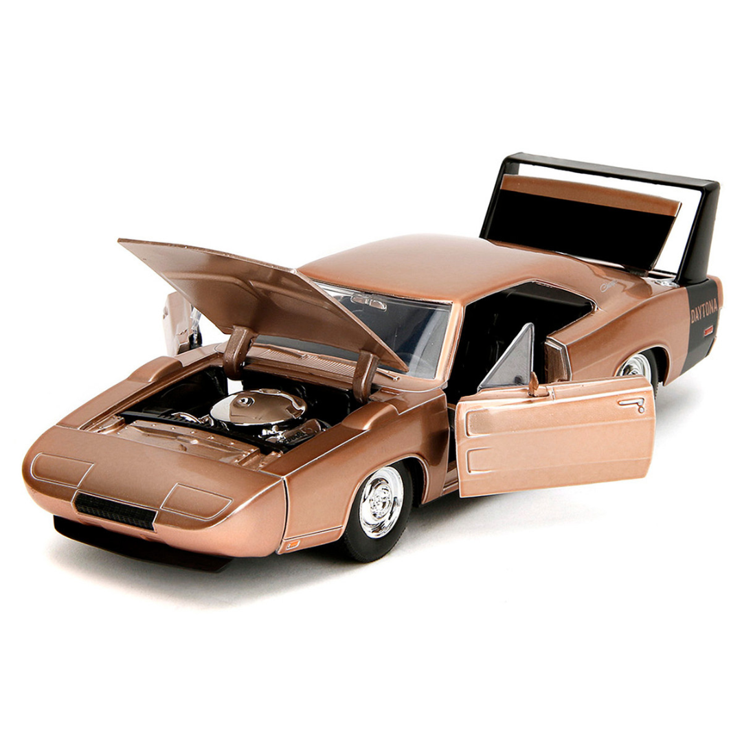 1969 Dodge Charger Daytona Bronze Metallic with Black Tail Stripe "Bigtime Muscle" Series 1/24 Diecast Model Car