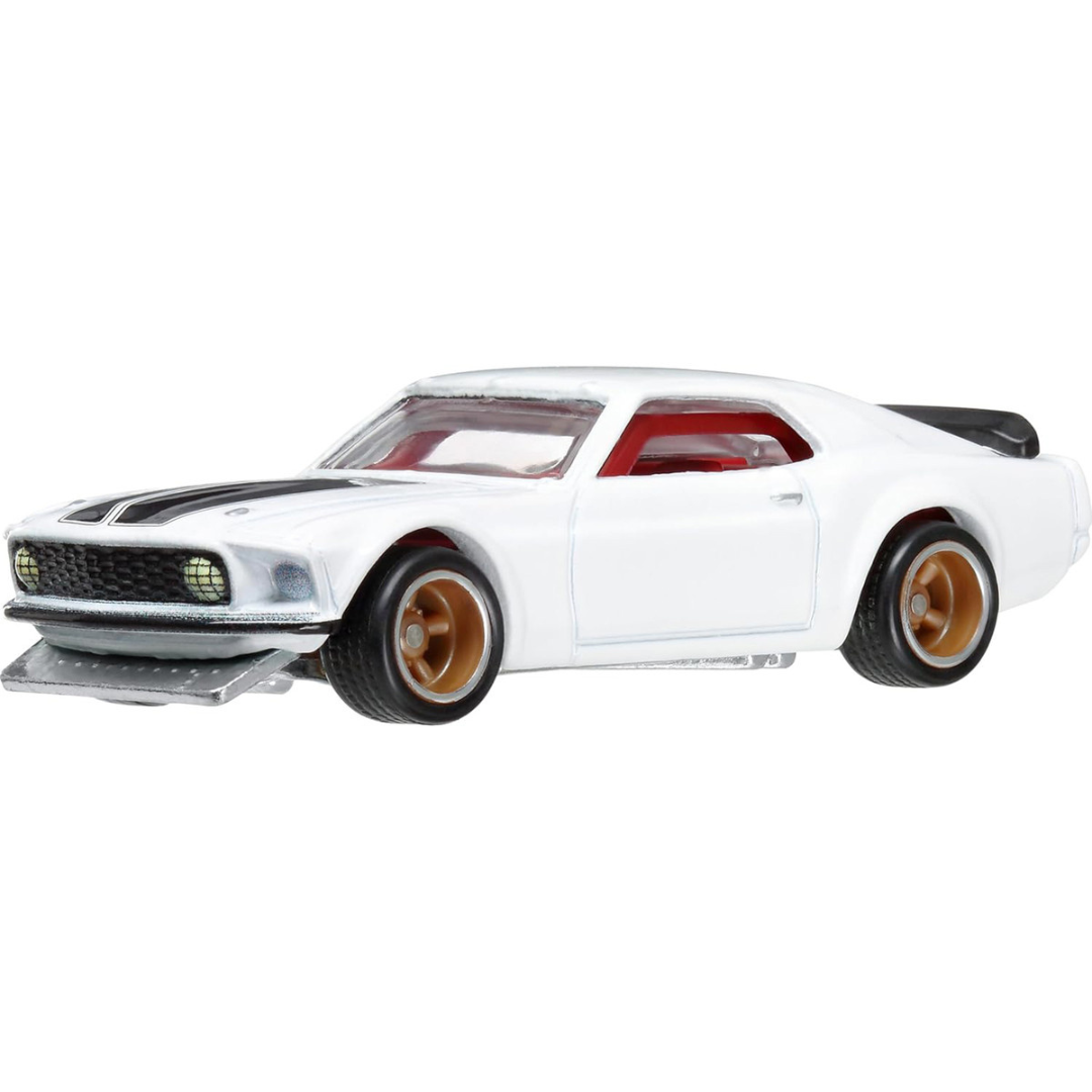 1969 Ford Mustang Boss 302 White with Black Stripes "Fast & Furious 6" (2013) Movie "Premium" Series Diecast Model Car by Hot Wheels