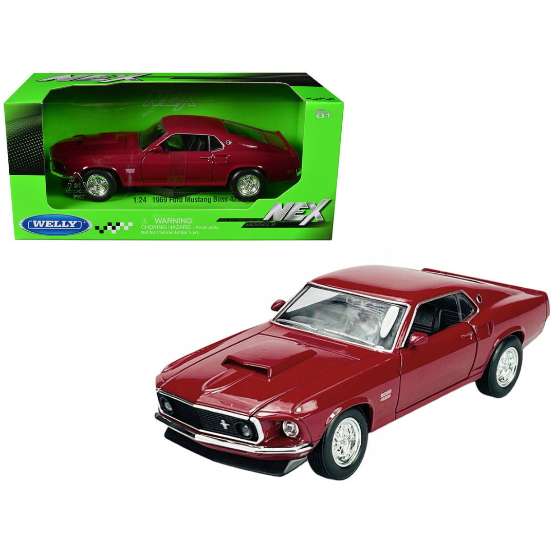 1969 Ford Mustang Boss 429 Red "NEX Models" Series 1/24 Diecast Model Car