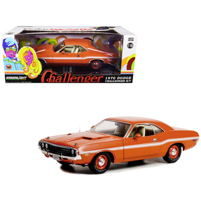 1970 Dodge Challenger R/T Go Mango Orange 1/18 Diecast Model Car by Greenlight