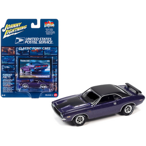 1970-dodge-challenger-r-t-plum-crazy-purple-metallic-usps-1-64-diecast-model-car-by-johnny-lightning