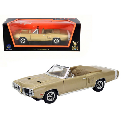 1970 Dodge Coronet R/T Convertible Gold 1/18 Diecast Model Car by Road Signature