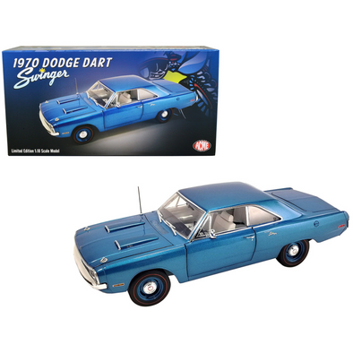 1970 Dodge Dart Swinger Blue Metallic Limited Edition 1/18 Diecast Model Car by ACME