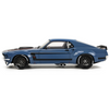 1970 Ford Mustang Blue with Black Hood and Stripes "By Ruffian Cars" 1/18 Model Car