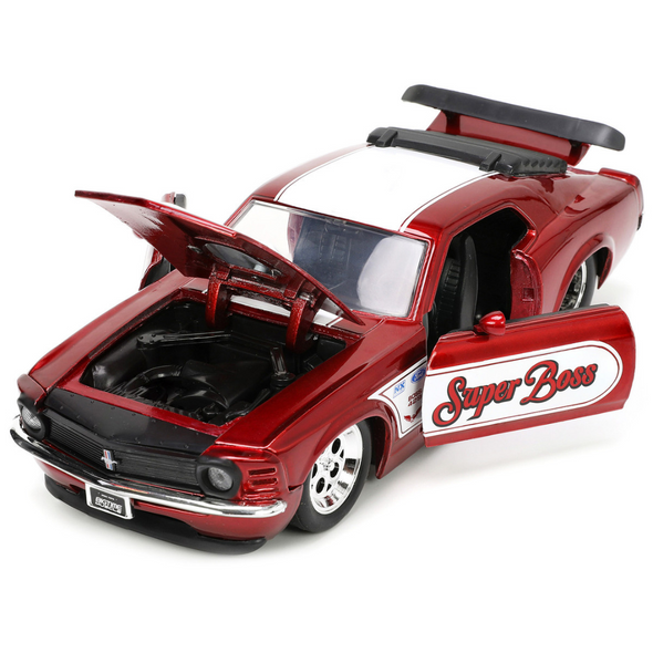 1970 Ford Mustang Boss 429 Candy Red 1/24 Diecast Model Car by Jada