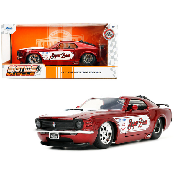 1970 Ford Mustang Boss 429 Candy Red 1/24 Diecast Model Car by Jada
