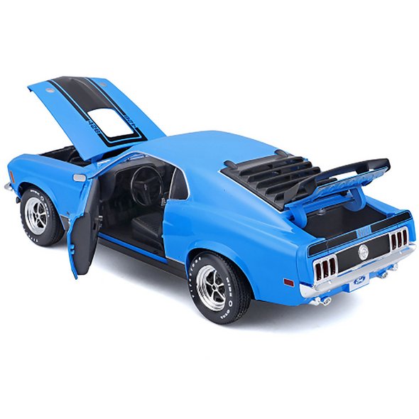 1970 Ford Mustang Mach 1 428 Blue 1/18 Diecast Model Car by Maisto