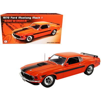 1970 Ford Mustang Mach 1 Orange "Sidewinder Special" 1/18 Diecast Model Car by ACME
