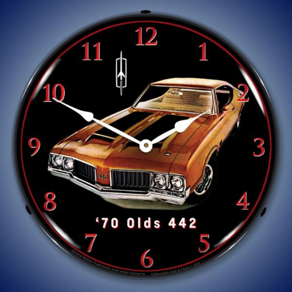1970-olds-442-lighted-wall-clock