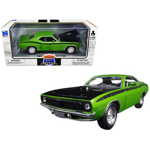 1970 Plymouth Barracuda Green 1/25 Diecast Model Car by New Ray