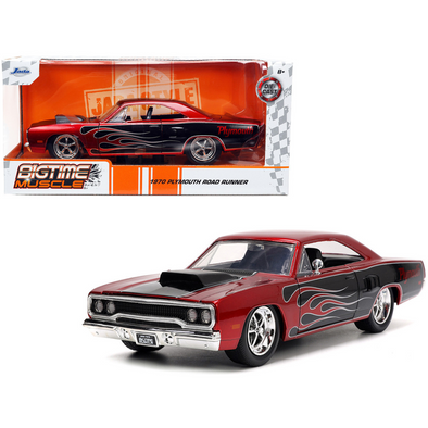 1970 Plymouth Road Runner Candy Red Metallic 1/24 Diecast Model Car by Jada