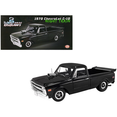 1970 Chevrolet C-10 Pickup Truck Black "Night Train" Limited Edition to 540 pieces Worldwide "Drag Outlaws" Series 1/18 Diecast Model Car by ACME