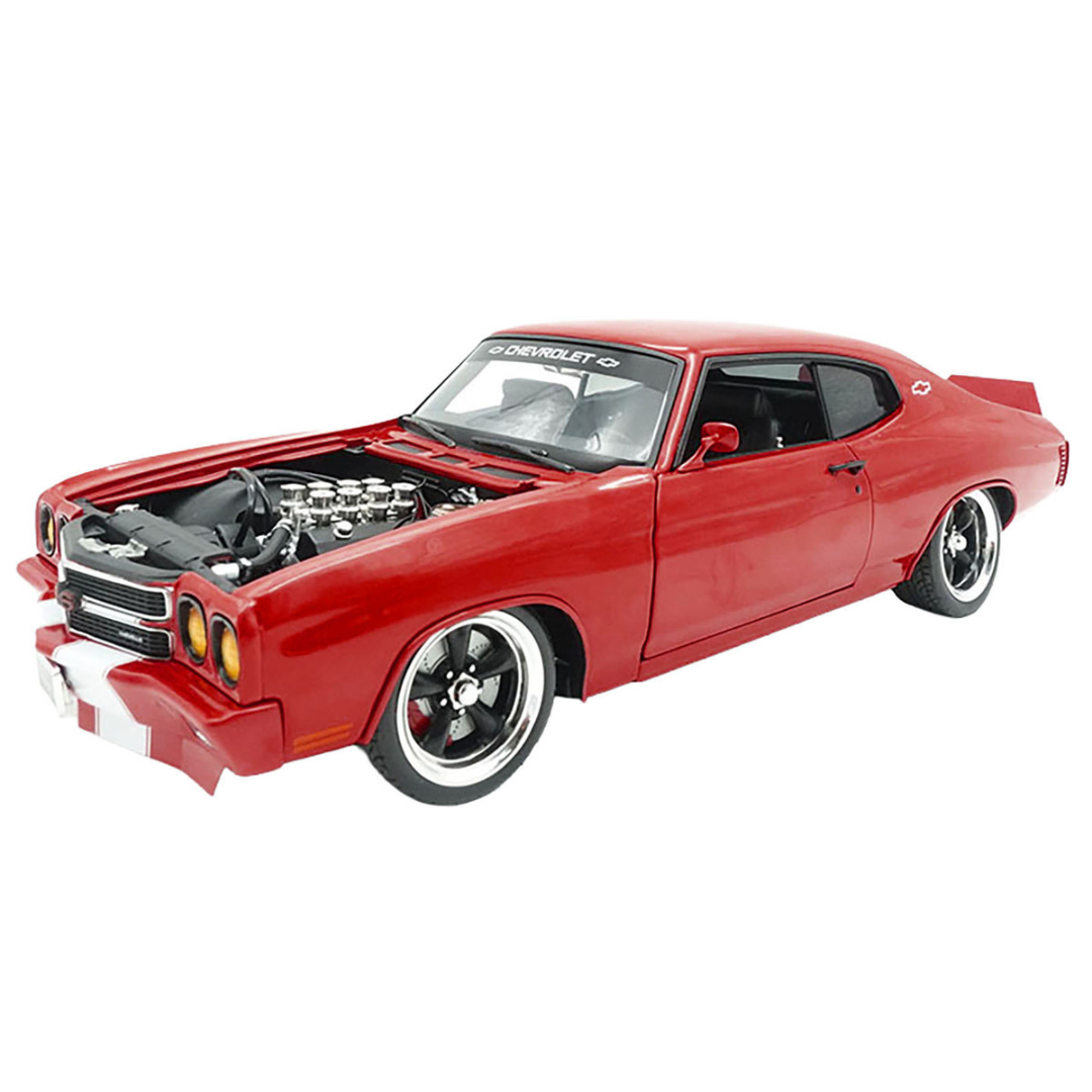 1970 Chevrolet Chevelle SS "Red Eye" Red with White Stripes Limited Edition to 354 pieces Worldwide 1/18 Diecast Model Car