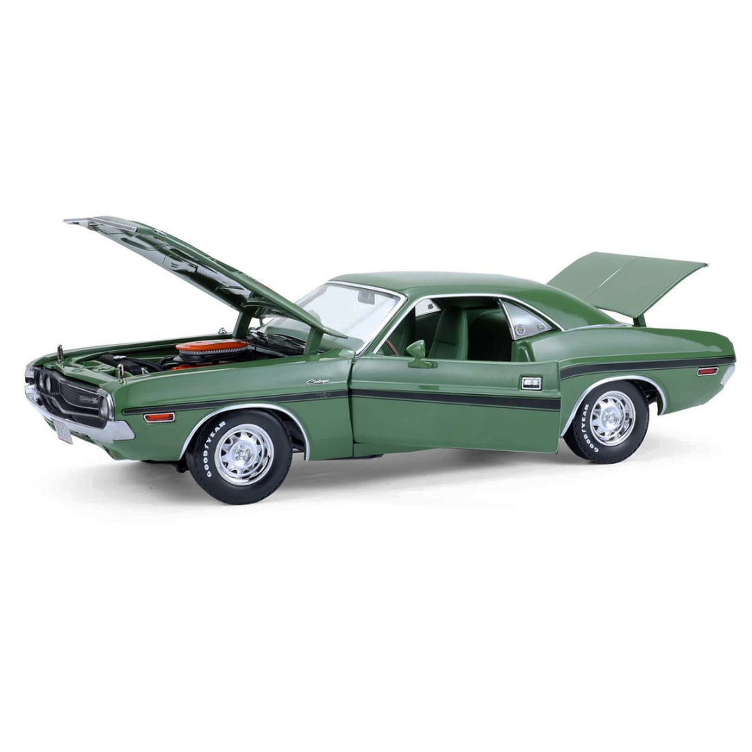 1970 Dodge Challenger R/T Hemi F8 Green with Black Stripes and Green Interior "Mr. Norm's Challenger" 1/18 Diecast Model Car