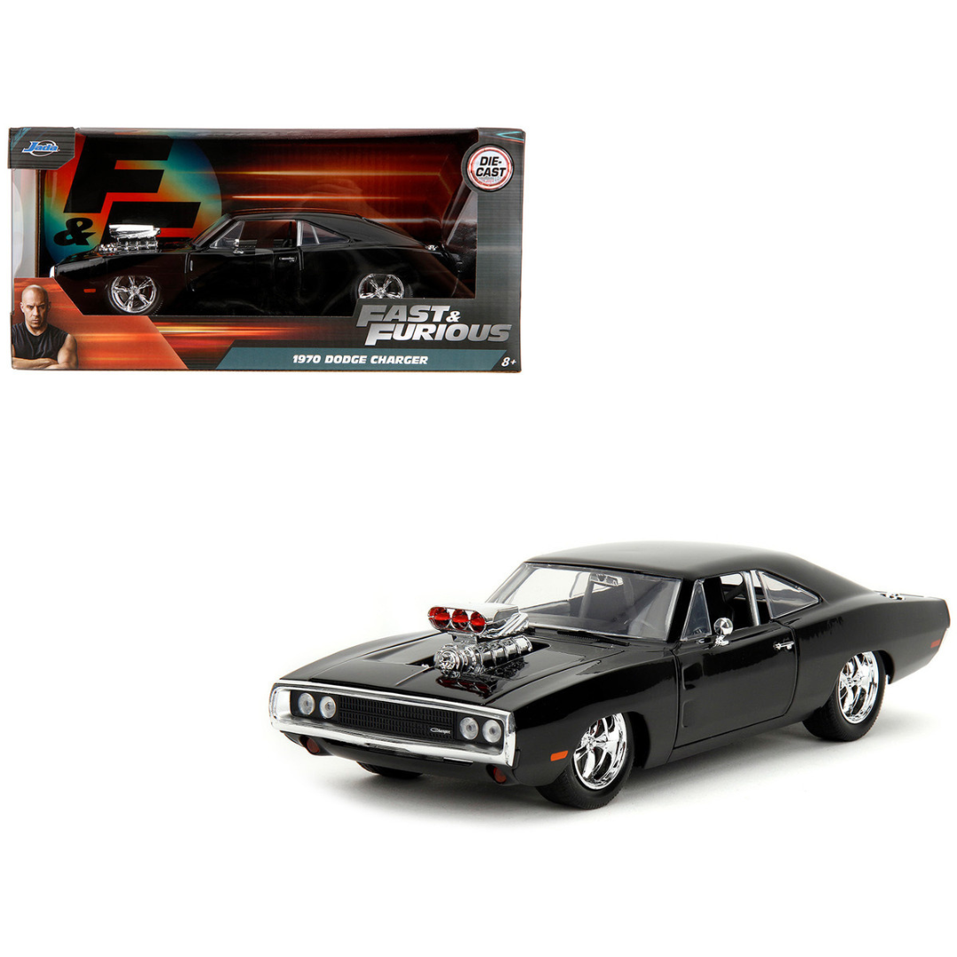 1970 Dodge Charger Black with Race Interior "Fast & Furious" Movie 1/24 Diecast Model Car